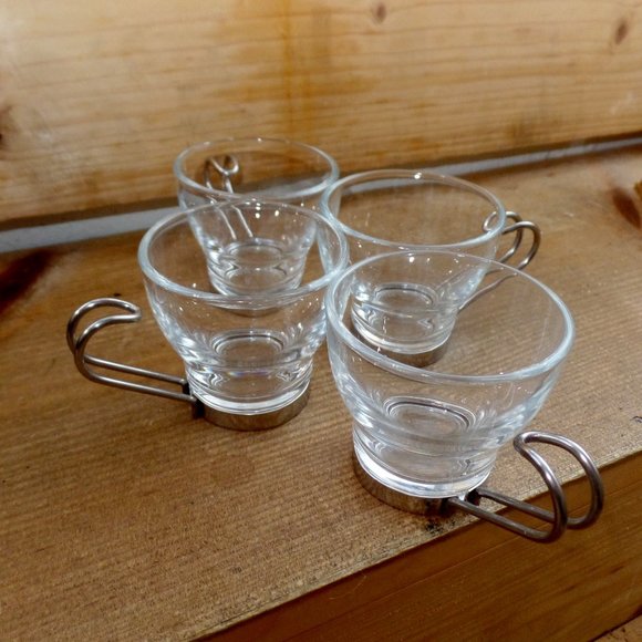 Bormioli Rocco Verdi Espresso Cup With Stainless Steel Handle, Set of 4 - Picture 1 of 9